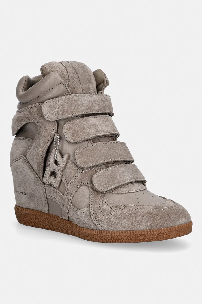Nokwol EDEN маратонки дамски от велур бежов Eden.Taupe.Leather