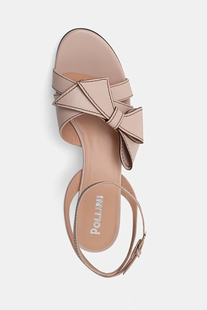 Pollini sandale cu toc cui din piele bej SA16195M0OTQ0609