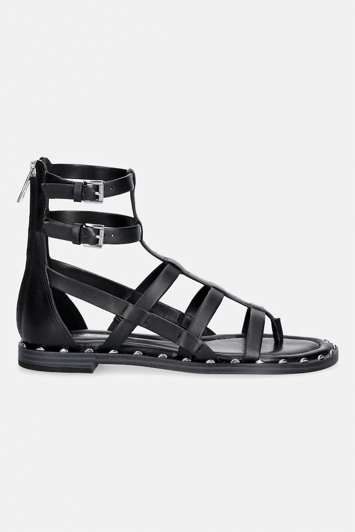 MICHAEL Michael Kors σανδάλια γυναικεία δερμάτινα Noa Flat Sandal 40S6NOFS1L.001 μαύρο SS26