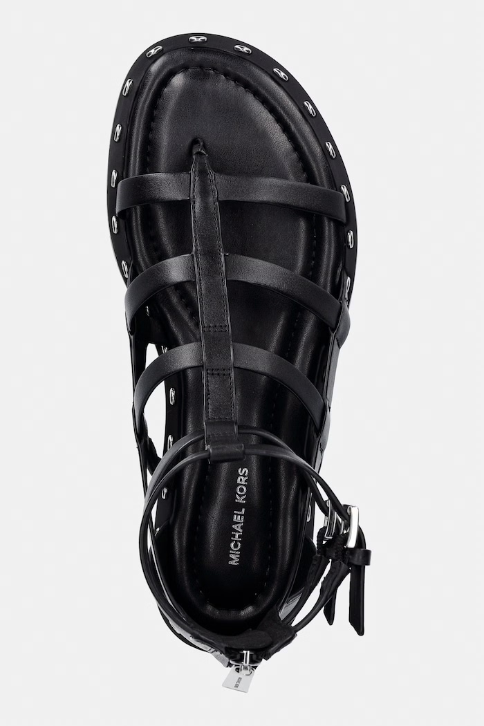 MICHAEL Michael Kors σανδάλια γυναικεία δερμάτινα Noa Flat Sandal μαύρο 40S6NOFS1L.001