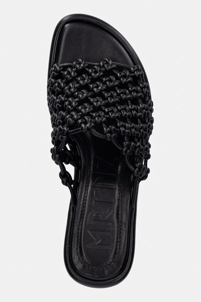 Souliers Martinez šľapky na vysokom podpätku dámske kožené MARIZA čierna Mariza.Black