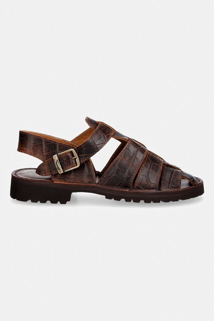 Fracap sandały damskie skórzane D034. brązowy SS26