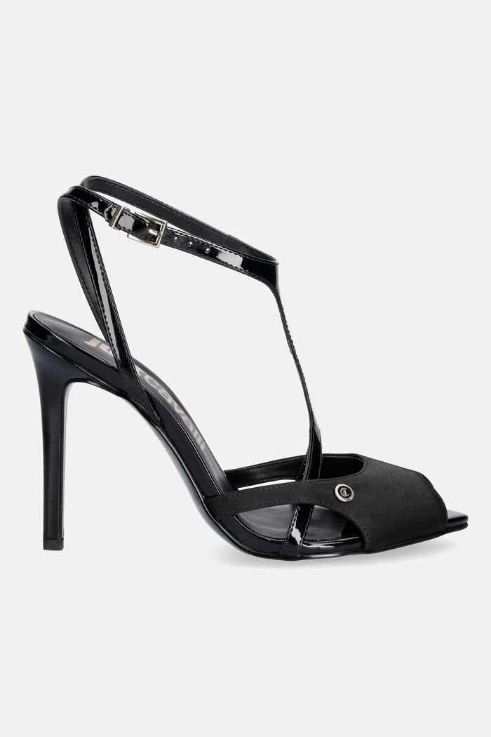 Just Cavalli sandały na wysokim obcasie 80RA3S11ZSE33899 czarny SS26