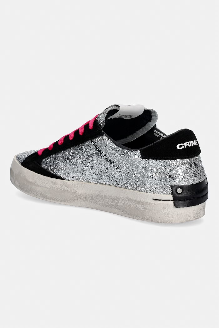 Obuwie Crime London DISTRESSED sneakersy damskie 25015II8.25 srebrny