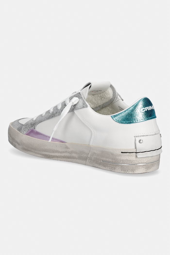 Obuwie Crime London SK8 DELUXE sneakersy damskie skórzane 29126EE8.10 biały