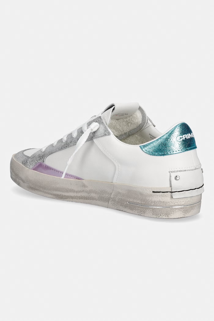 Obuwie Crime London SK8 DELUXE sneakersy damskie skórzane 29126EE8.10 biały