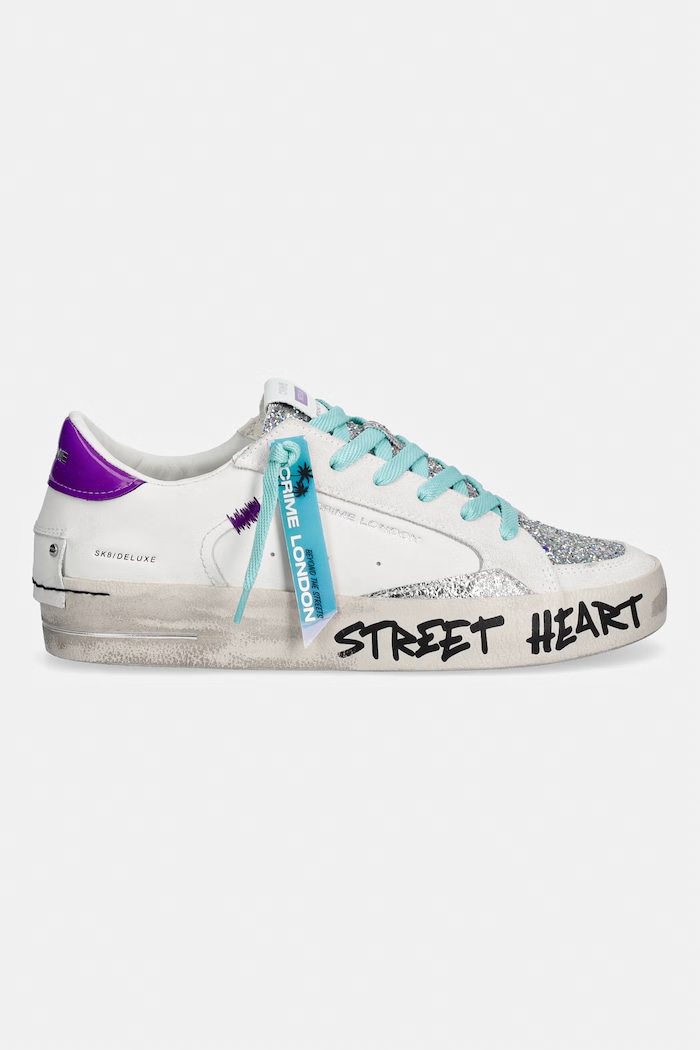 Crime London SK8 DELUXE sneakersy damskie skórzane 29120EE8.10 biały SS26