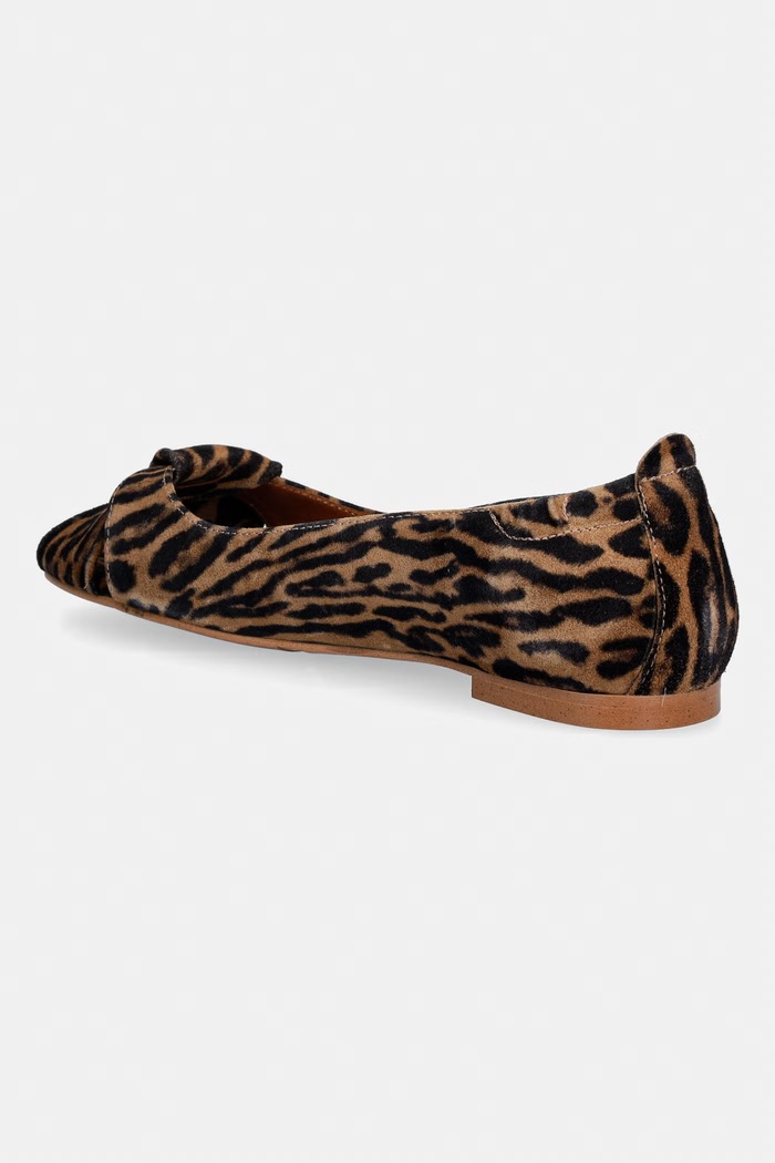 Obuv Billi Bi baleríny semišové Leopardo cuoio suede A9410.542 hnedá