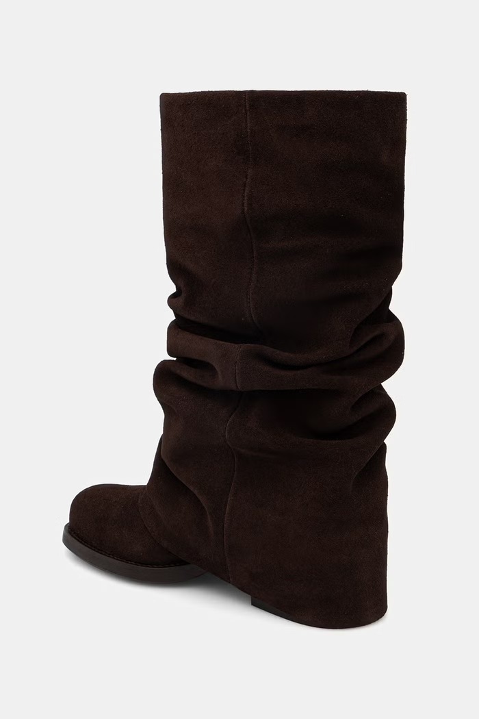 Obuća Billi Bi visoke čizme za žene od brušene kože Brown suede A8912.556 smeđa