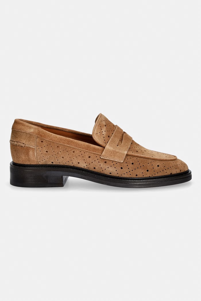 Billi Bi mokasinke za žene od brušene kože Cuoio babysilk suede A19689.554 bež SS26