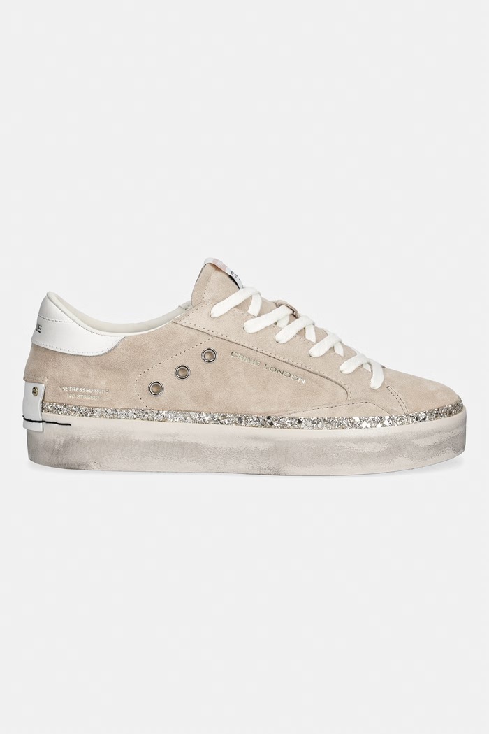 Crime London DISTRESSED PLATFORM sneakers pentru femei din piele 29054PP8.15 bej SS26