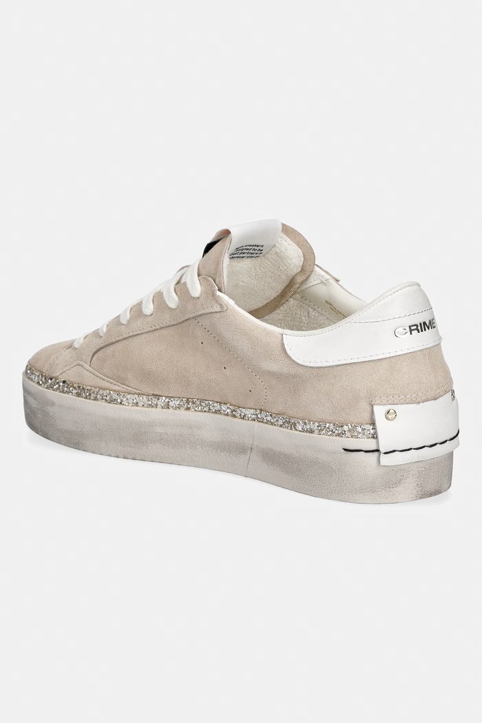 Încălțăminte Crime London DISTRESSED PLATFORM sneakers pentru femei din piele 29054PP8.15 bej