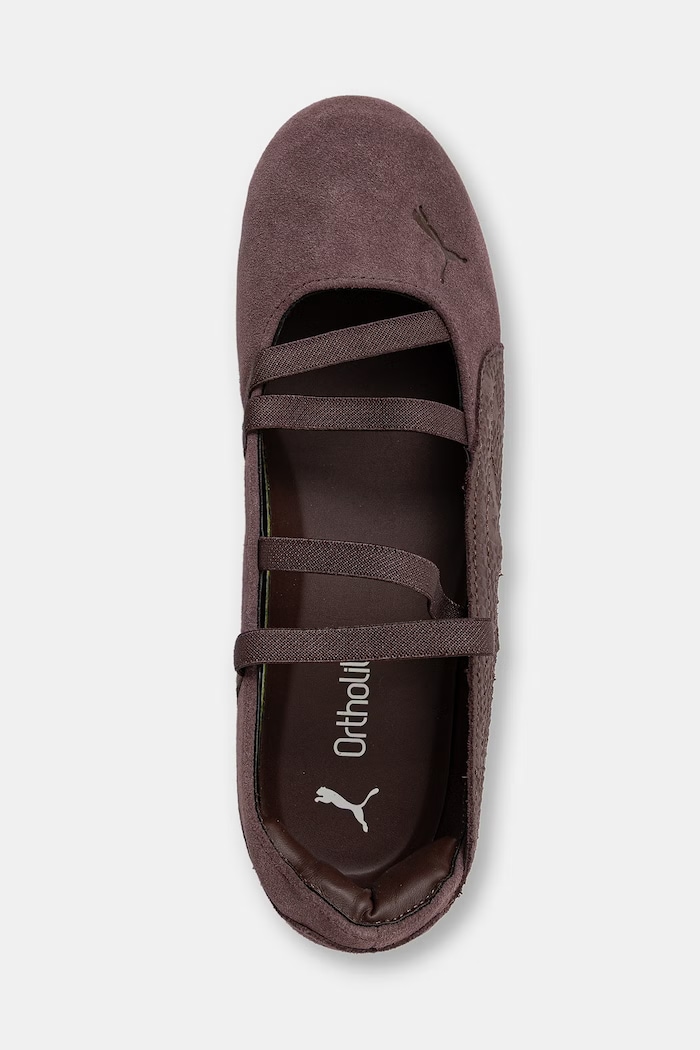 Puma μπαλαρίνες σουέτ Speedcat Ballet Python καφέ 407706