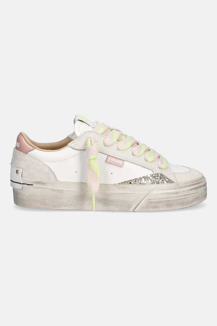 Crime London SOHO sneakersy damskie skórzane 29500PP8.010 biały SS26