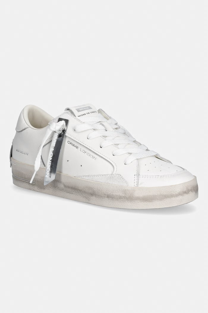 Crime London SK8 DELUXE sneakers γυναικεία δερμάτινα λευκό 21111AA7.10