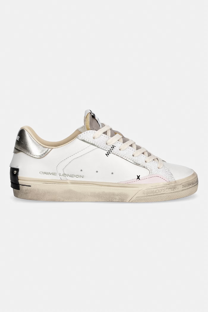 Crime London DECONSTRUCTED sneakers γυναικεία δερμάτινα 29070PP8.10 λευκό SS26