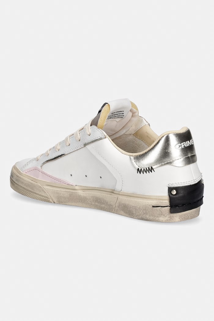 Παπούτσια Crime London DECONSTRUCTED sneakers γυναικεία δερμάτινα 29070PP8.10 λευκό