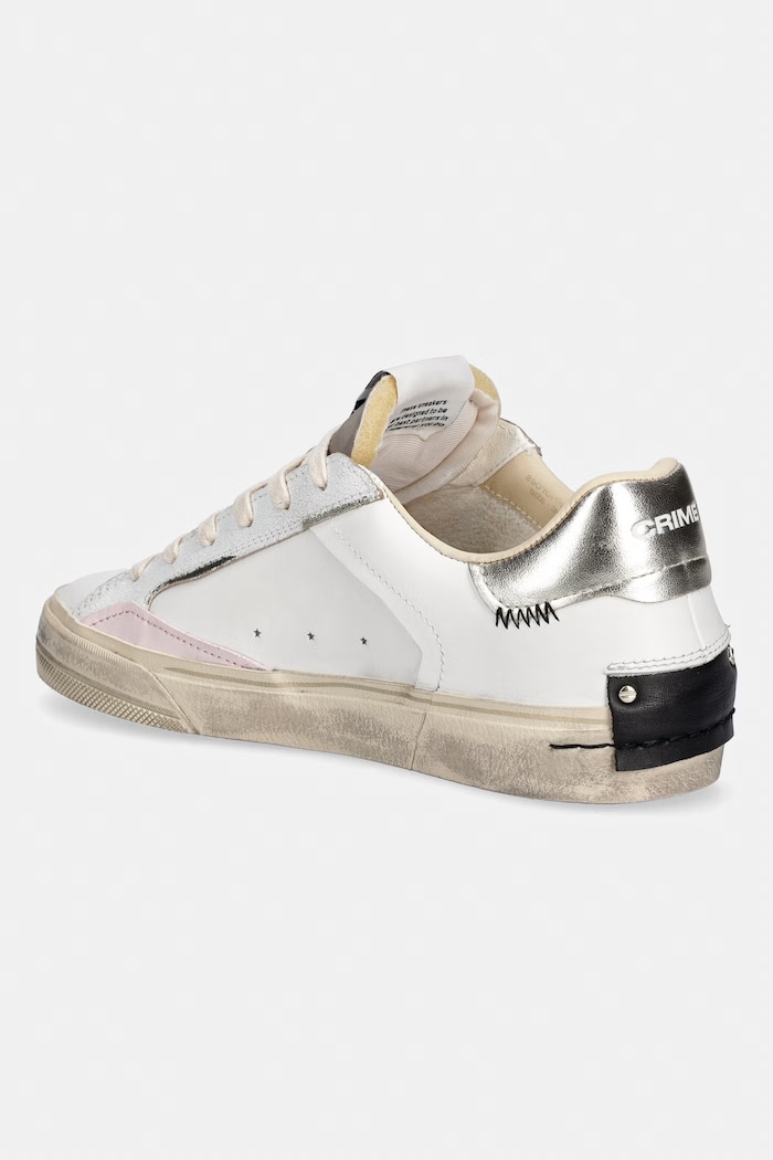 Παπούτσια Crime London DECONSTRUCTED sneakers γυναικεία δερμάτινα 29070PP8.10 λευκό