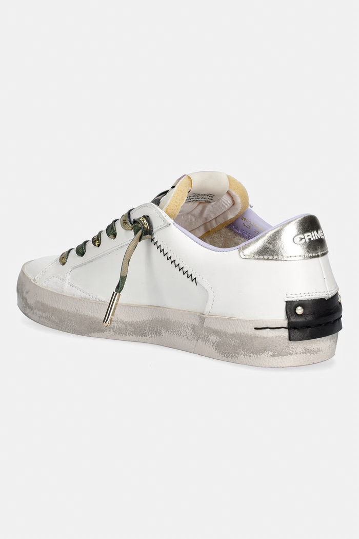 Παπούτσια Crime London DISTRESSED sneakers γυναικεία δερμάτινα 29002PP8.10 λευκό
