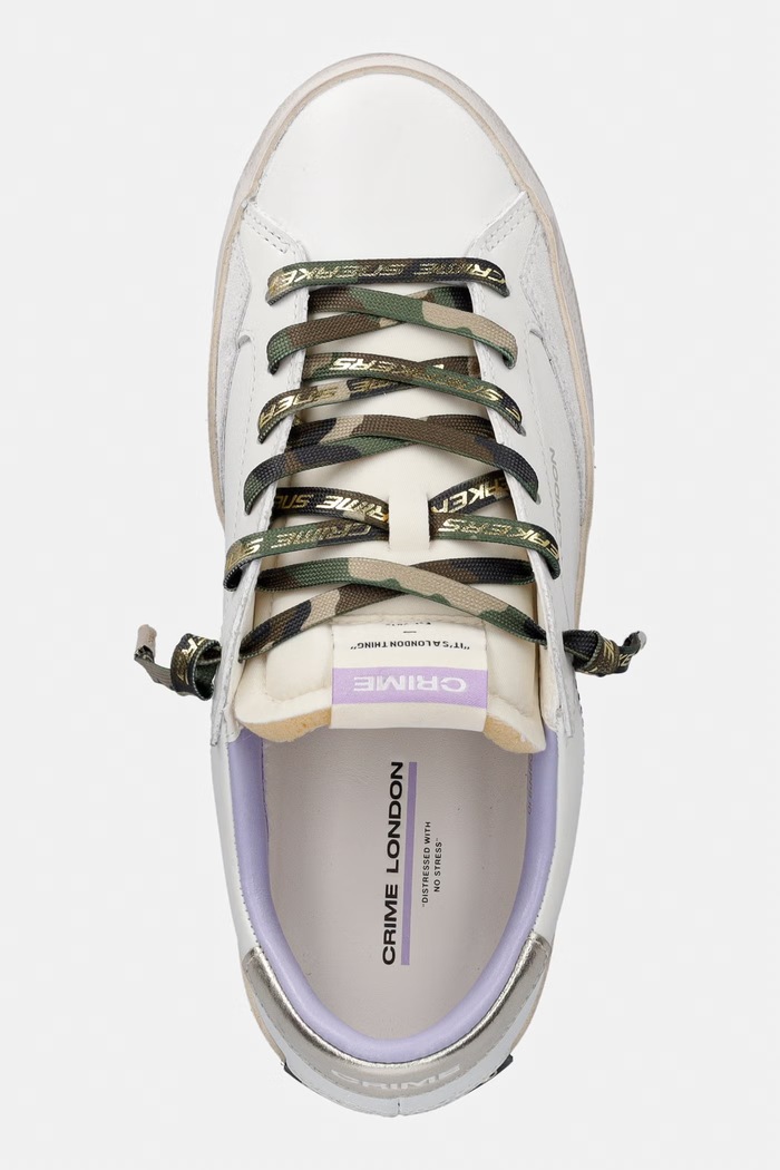 Crime London DISTRESSED sneakers γυναικεία δερμάτινα λευκό 29002PP8.10