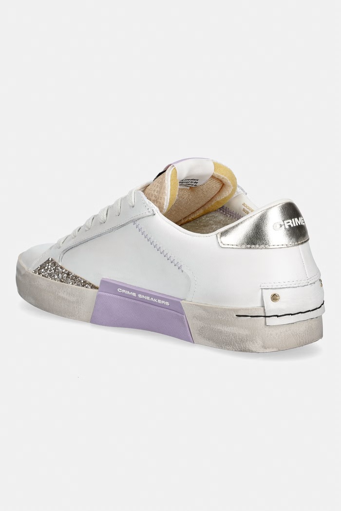 Παπούτσια Crime London DISTRESSED sneakers γυναικεία δερμάτινα 20001PP7.10 λευκό