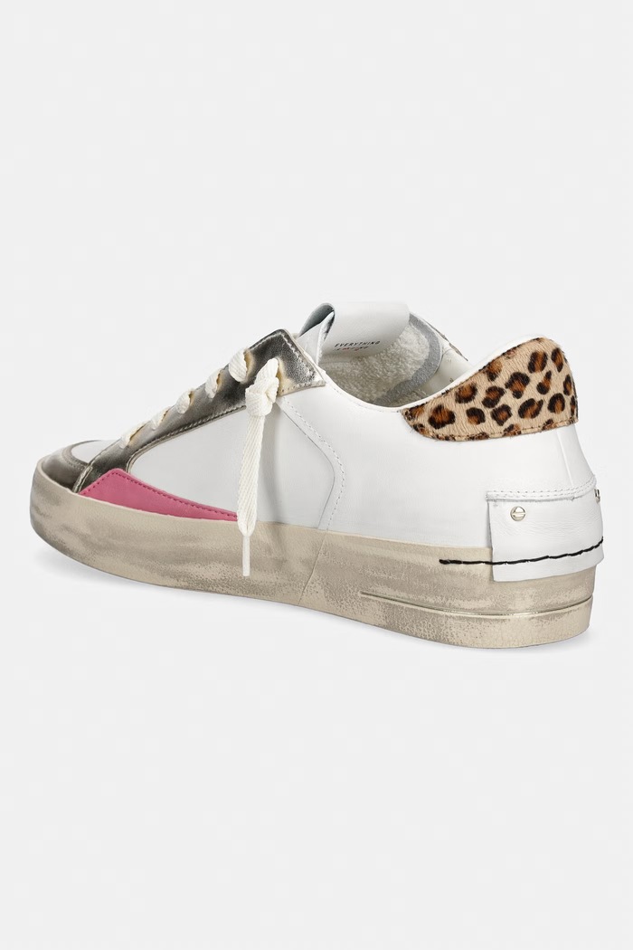 Παπούτσια Crime London SK8 DELUXE WEDGE sneakers Γυναικεία δερμάτινα 29153PP8.10 λευκό