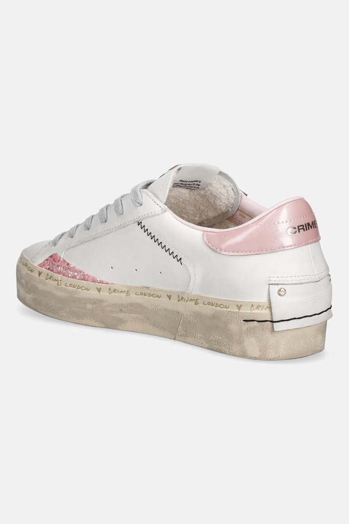 Παπούτσια Crime London SK8 DELUXE WEDGE sneakers Γυναικεία δερμάτινα 29051PP8.10 λευκό