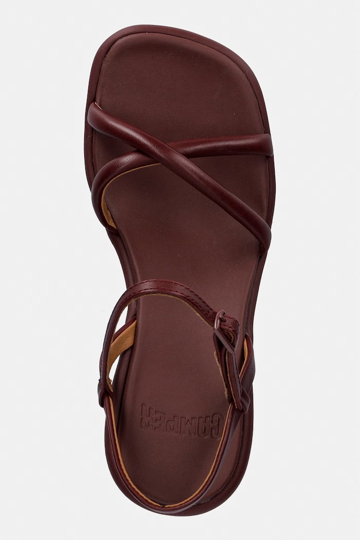 Camper sandale wedges de piele Louise Sandal burgundia K201916.002