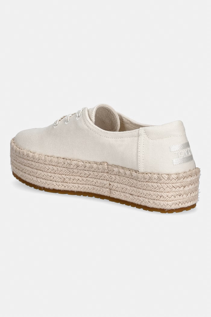 Obuwie Toms espadryle na platformie damskie VALENCIA LACE UP 10023325.101 beżowy