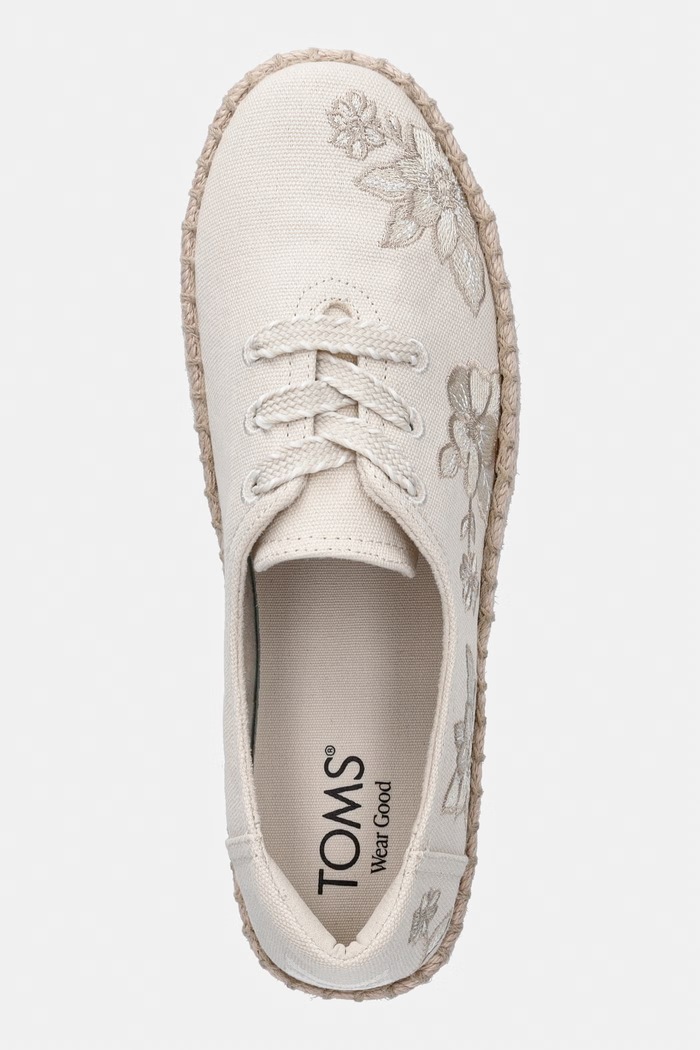 Toms espadryle na platformie damskie VALENCIA LACE UP beżowy 10023325.101