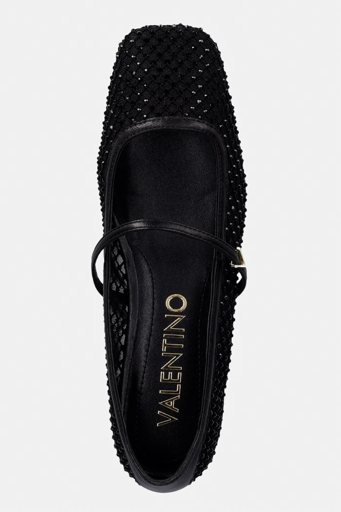 Valentino baleríny CRYSTAL čierna 91C4601STRS.BLACK