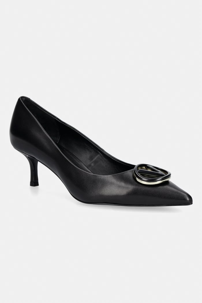Valentino stilettos din piele Decollete kitten negru 91V1607NAP.BLACK