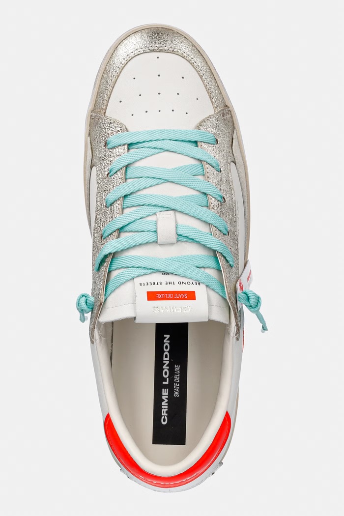 Crime London SK8 DELUXE sneakersy damskie skórzane biały 29127EE8.10