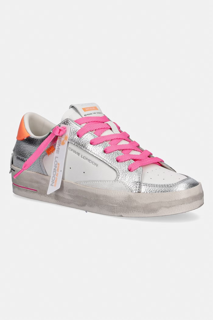 Crime London SK8 DELUXE sandále dámske kožené strieborná 29124EE8.25
