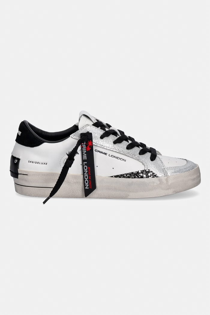 Crime London SK8 DELUXE sneakersy damskie skórzane 25116II8.10 biały SS26