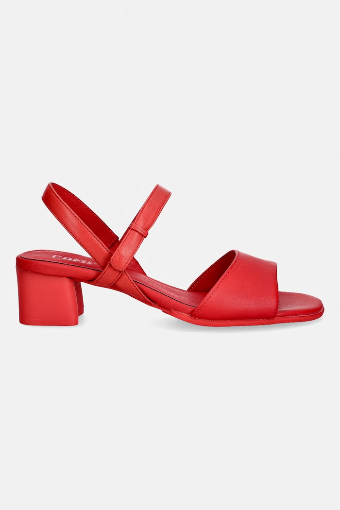 Camper sandale cu toc din piele Katie Sandal K201023.007 rosu SS26