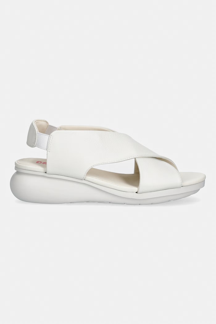 Camper sandale wedges pentru femei, din piele Balloon K200066.052 bej SS26