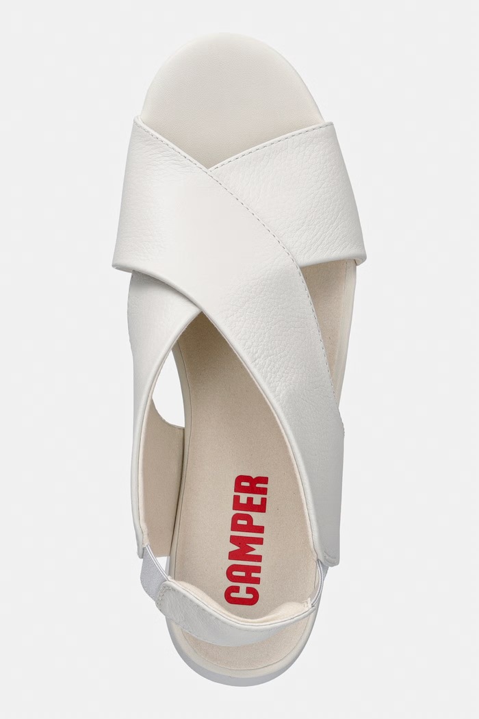 Camper sandale wedges pentru femei, din piele Balloon bej K200066.052