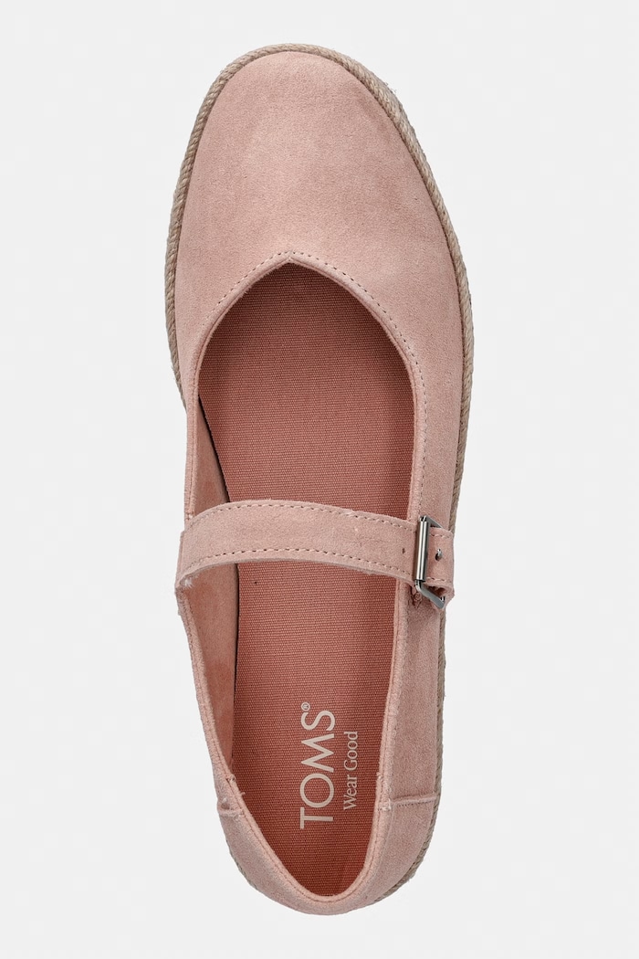 Toms espadrilky Mary Jane dámske semišové CAROLINA MARY JANE ružová 10022631.LIGHT.PINK