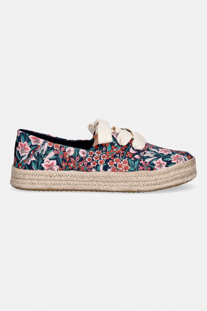 Toms espadrilky dámske CAROLINA LACE UP 10022630.BLUE tmavomodrá SS26