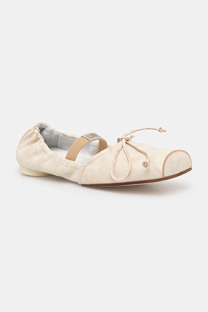 MM6 Maison Margiela балетки кожаные бежевый S66WZ0037.P7706