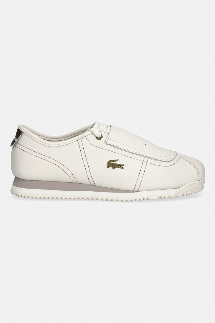 Lacoste Club-Low Leather Slip-On sneakers pentru femei, din piele 51SFA0025.2B7 bej SS26
