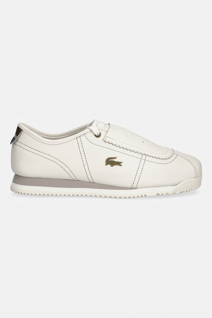 Lacoste Club-Low Leather Slip-On sneakers pentru femei, din piele 51SFA0025.2B7 bej SS26