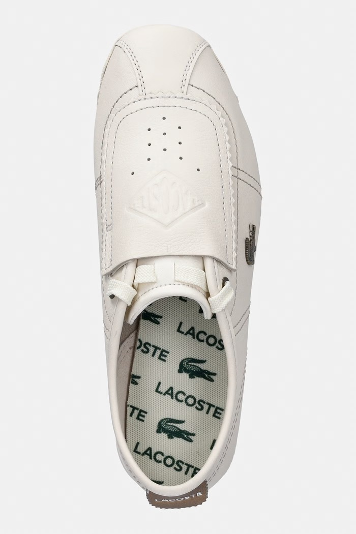 Lacoste Club-Low Leather Slip-On sneakers pentru femei, din piele bej 51SFA0025.2B7