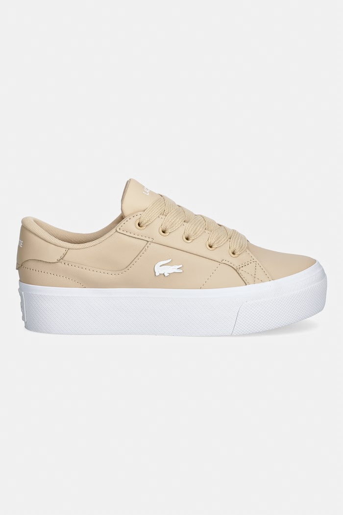 Lacoste Ziane Platform Sneakers tenisky dámske kožené 50CFA0035.7F8 béžová SS26