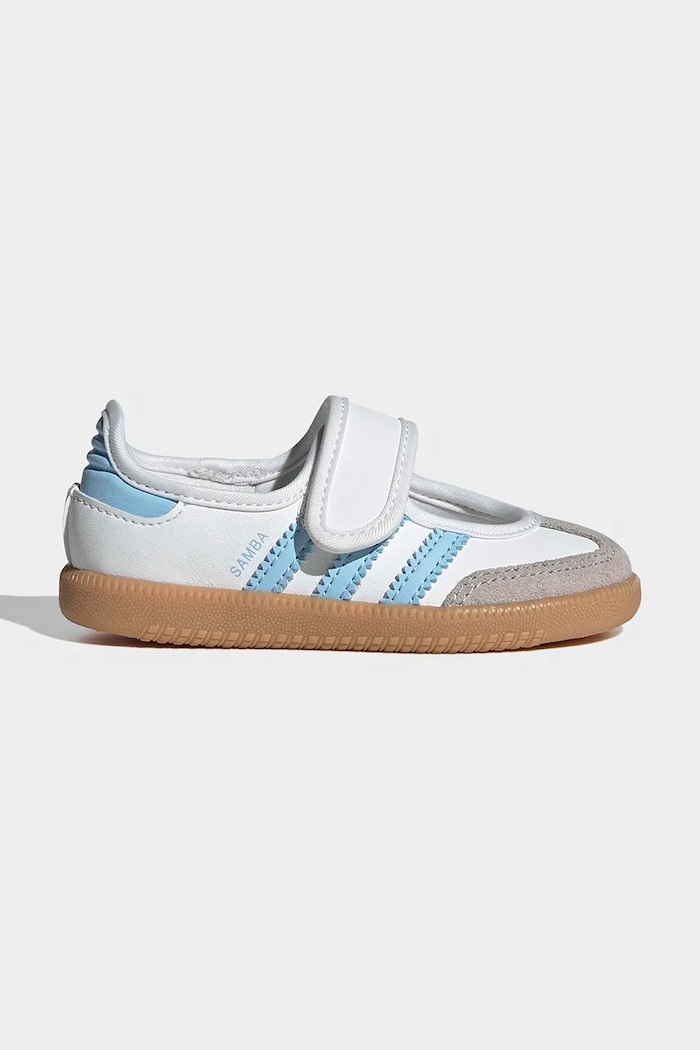 adidas Originals gyerek balerina bőrből SAMBA JANE velúr bőr fehér JQ9322