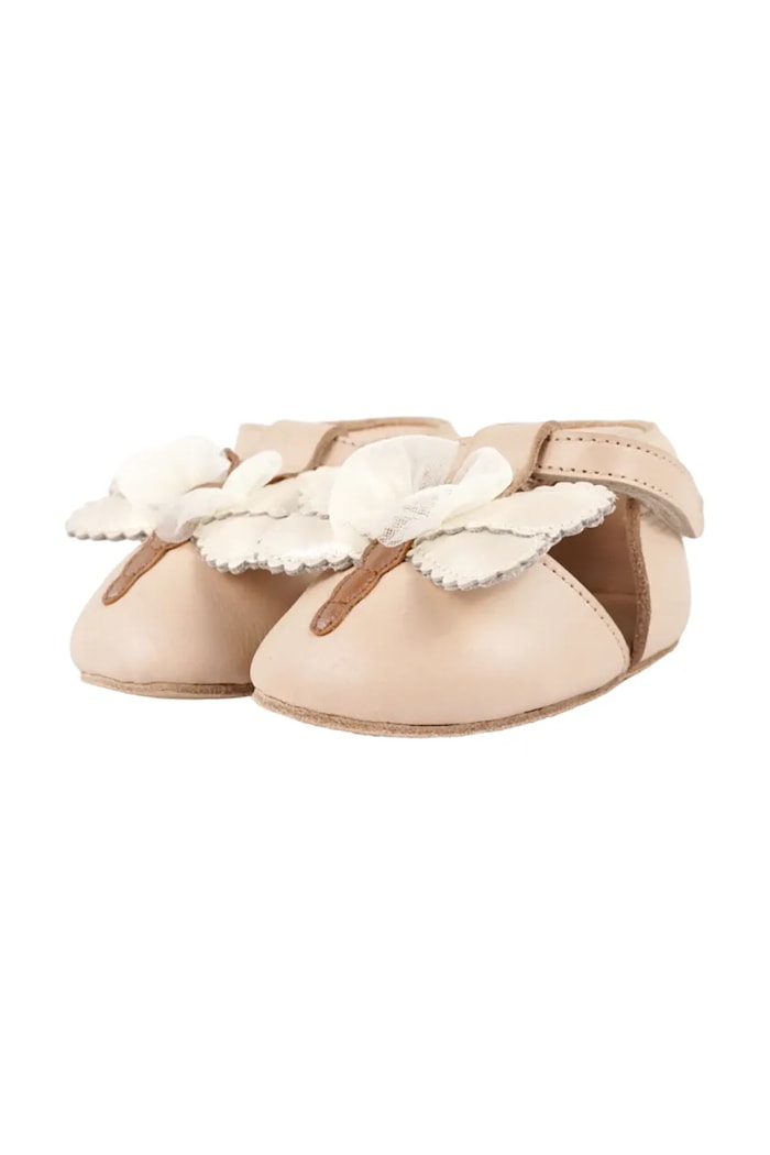 Fete Donsje pantofi pentru bebeluși Zaizou Shoes Shimmer Libelle 1042801 bej