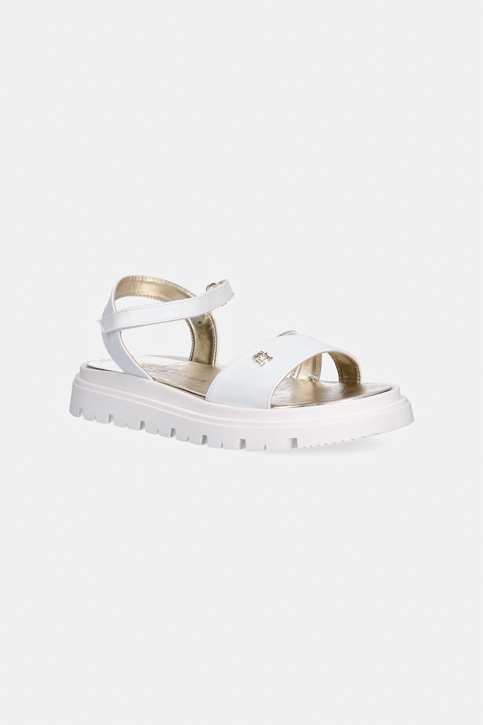 Tommy Hilfiger sandały dziecięce imitacja skóry licowej biały T4A2.34301.35.40