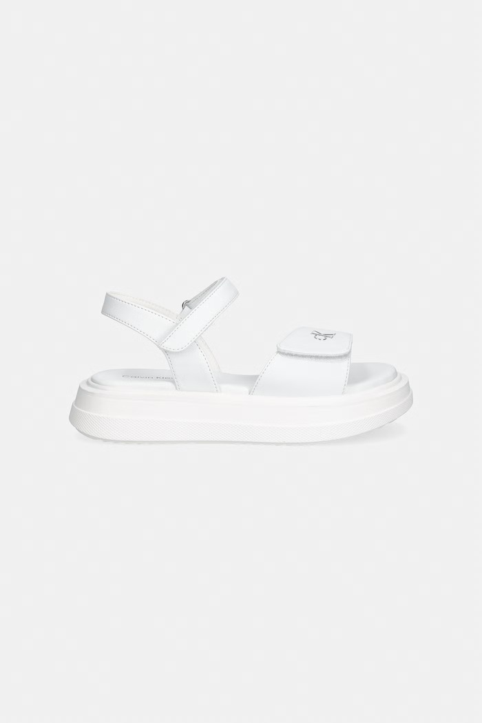 Calvin Klein Jeans sandale cu platformă pentru copii V3A2.83251.30.34 alb SS26