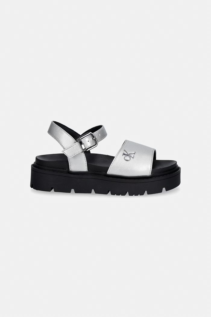 Detské sandále Calvin Klein Jeans V3A2.83257.30.34 strieborná SS26